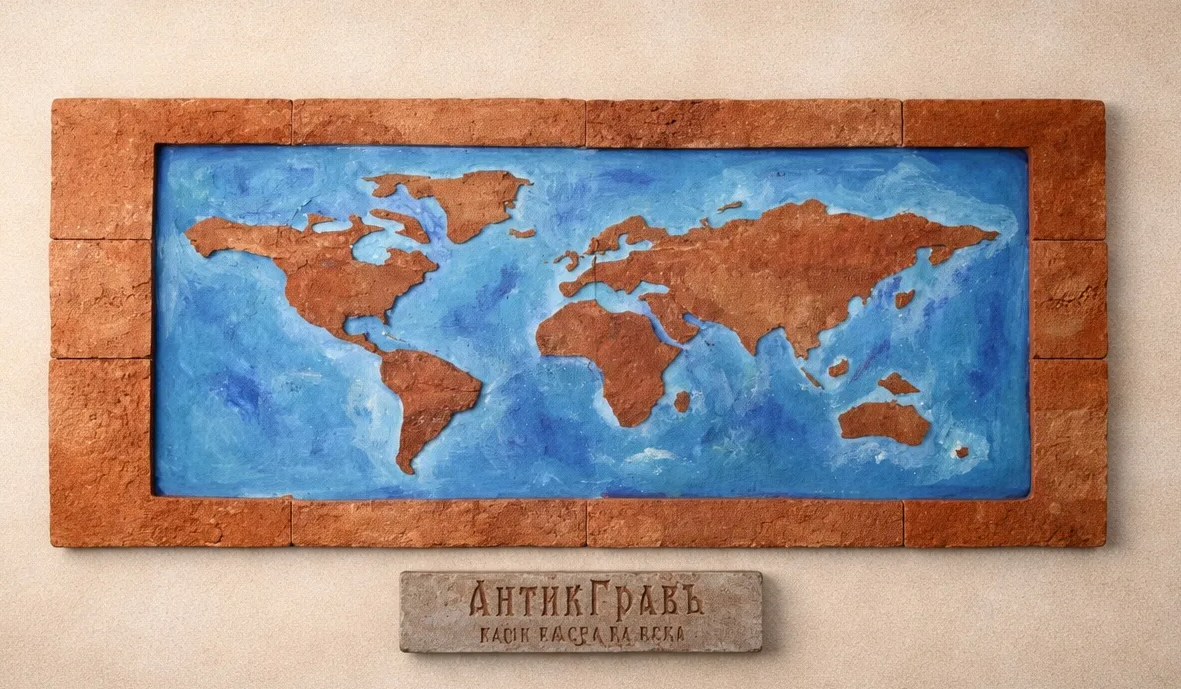 Резное панно из винтажного кирпича на заказ Кирпичное панно ручной работы интерьерное и для фасада